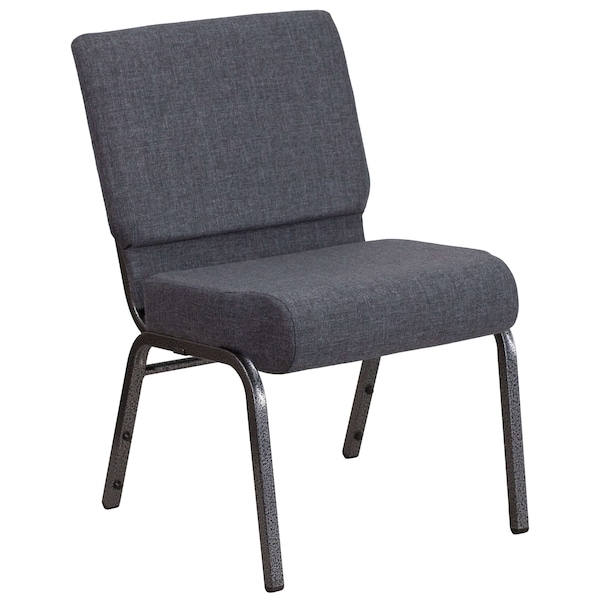 Flash Furniture Dark Gray Fabric Church Chair - 4-FD-CH0221-4-SV-DKGY-GG