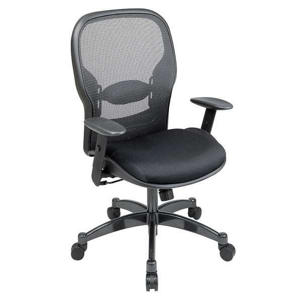 Office Star Executive Chair Managers Chair, Adjustable Arms, 18-3/4" to 22-3/4" Height, Mesh, Black - 2300