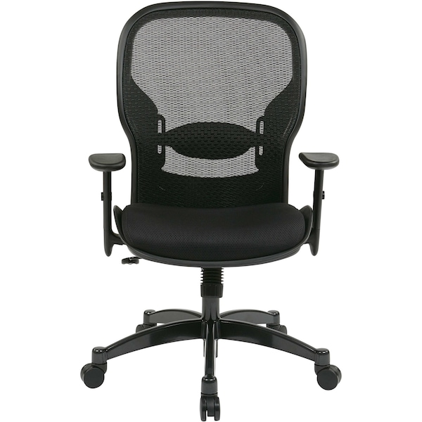 Office Star Executive Chair Managers Chair, Adjustable Arms, 18-3/4" to 22-3/4" Height, Mesh, Black - 2300