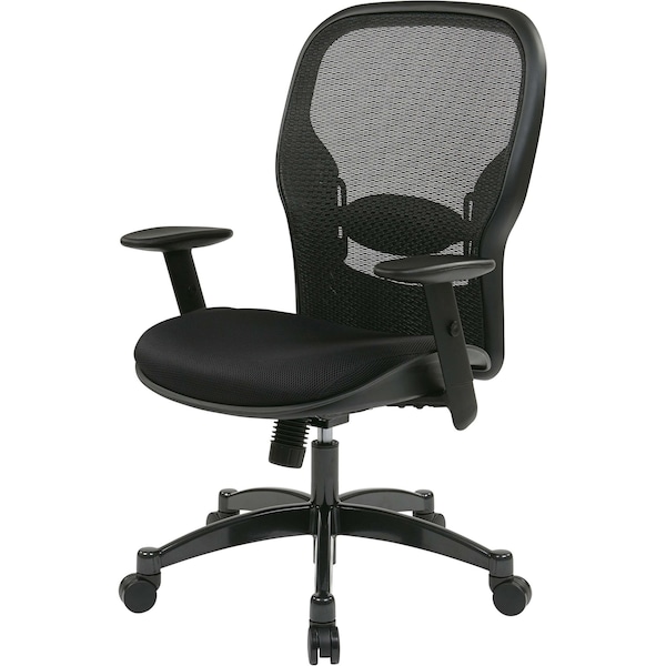 Office Star Executive Chair Managers Chair, Adjustable Arms, 18-3/4" to 22-3/4" Height, Mesh, Black - 2300