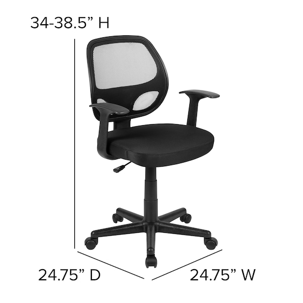 Flash Furniture Mesh Task Chair, Black - LF-118P-T-BK-GG