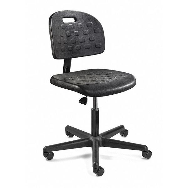 Bevco Polyurethane Desk Chair, 16" to 21", No Arms, Black - V7007HC