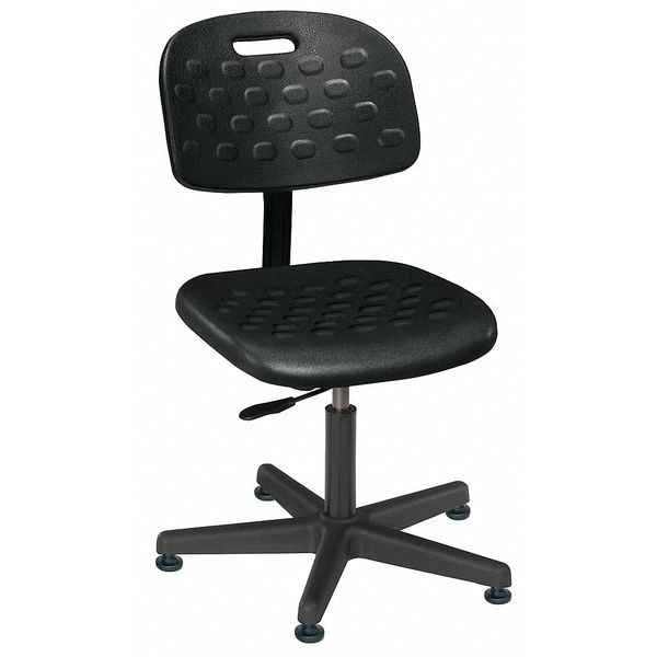 Bevco Polyurethane Desk Chair, 16" to 21", No Arms, Black - V7007HC