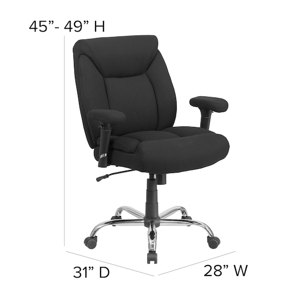 Flash Furniture Hercules Office Chair, Black Seat, Gray Back, 28 in W 31" L 49" H, Padded Loop, Fabric Seat - GO-2078-GG