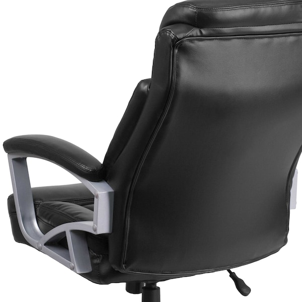 Flash Furniture Hercules Office Chair, Black Seat, Black Back, 28 1/2 in W 35" L 49-1/2" H, Padded, Leather Seat - GO-1850-1-LEA-GG