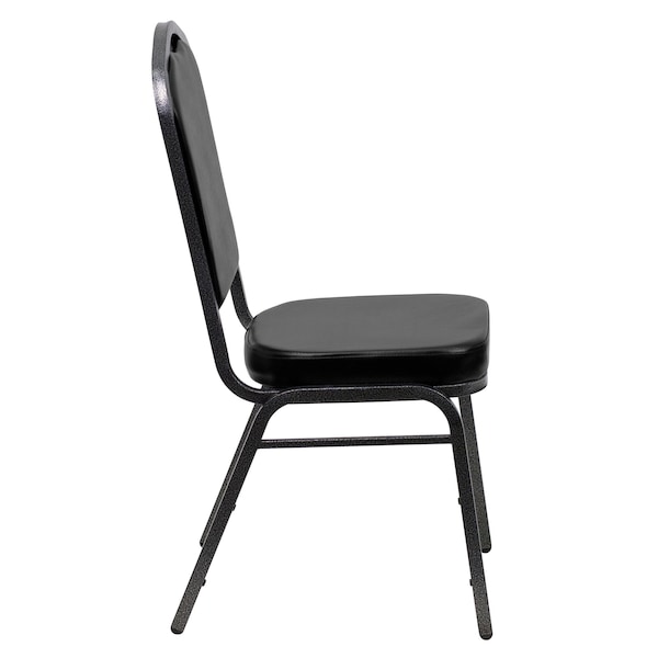 Flash Furniture Hercules Banquet Chair, Black Back, 17-1/4 in W 20-1/4" L 38" H, Vinyl Seat - FD-C01-SILVERVEIN-BK-VY-GG