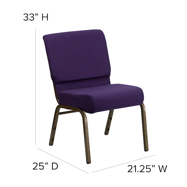 Flash Furniture Hercules Church Chair, 21-1/4 in W 25" L 33" H, Fabric Seat - FD-CH0221-4-GV-ROY-GG