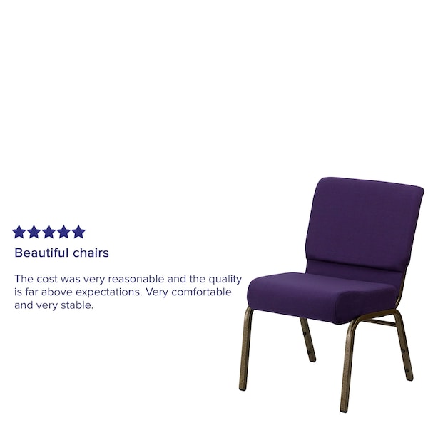 Flash Furniture Hercules Church Chair, 21-1/4 in W 25" L 33" H, Fabric Seat - FD-CH0221-4-GV-ROY-GG