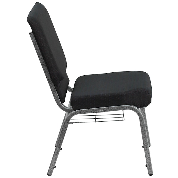 Flash Furniture Hercules Church Chair, Black Back, 19-1/4 in W 25" L 33-1/4" H, Fabric Seat - FD-CH02185-SV-JP02-BAS-GG