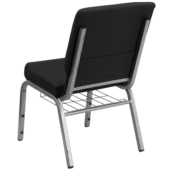 Flash Furniture Hercules Church Chair, Black Back, 19-1/4 in W 25" L 33-1/4" H, Fabric Seat - FD-CH02185-SV-JP02-BAS-GG