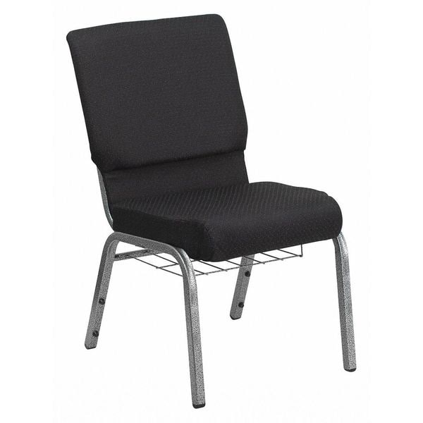 Flash Furniture Hercules Church Chair, Black Back, 19-1/4 in W 25" L 33-1/4" H, Fabric Seat - FD-CH02185-SV-JP02-BAS-GG