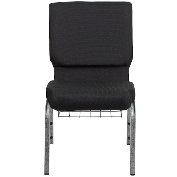 Flash Furniture Hercules Church Chair, Black Back, 19-1/4 in W 25" L 33-1/4" H, Fabric Seat - FD-CH02185-SV-JP02-BAS-GG