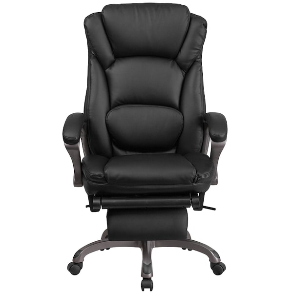 Flash Furniture Contemporary Chair Black Reclining Exec Chair, Fixed Arms, 20" to 24" Height, Leather, Black - BT-90279H-GG