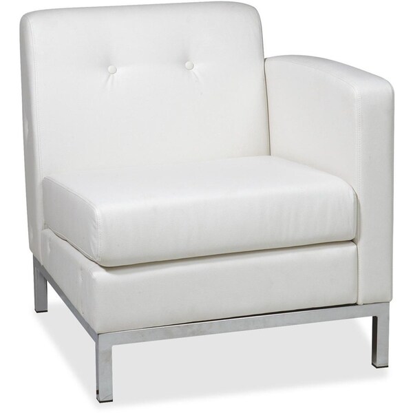 Ave 6 Collection: Wall Street Arm Chair, White Back, 27 in W 28" L 31" H, Built-in Arms, Leather Seat - WST51RF-W32