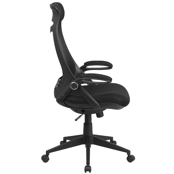 Flash Furniture Contemporary Chair High Back Exec Mesh Chair, Black, Adjustable Arms, 18-1/2" to 21" Height, Mesh - HL-0018-GG