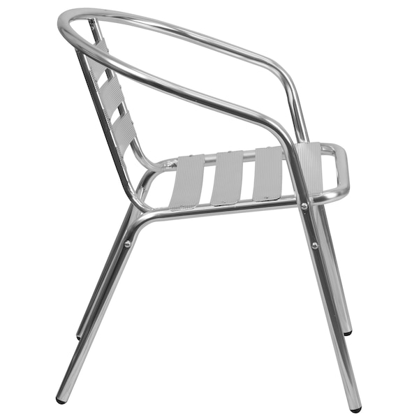 Flash Furniture Contemporary Restaurant Stack Chair, Aluminum Seat, 21.75 W 22" L 29 H, Integrated - TLH-017B-GG