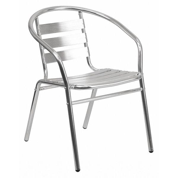 Flash Furniture Contemporary Restaurant Stack Chair, Aluminum Seat, 21.75 W 22" L 29 H, Integrated - TLH-017B-GG