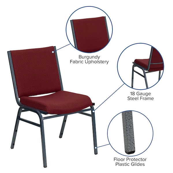 Flash Furniture Fabric Stack Chair, Burgundy - XU-60153-BY-GG
