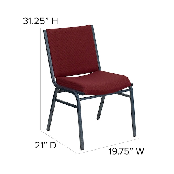 Flash Furniture Fabric Stack Chair, Burgundy - XU-60153-BY-GG