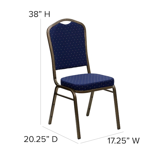 Flash Furniture Hercules Banquet Chair, Blue Back, 17-1/4 in W 20-1/4" L 38" H, Fabric Seat - FD-C01-GOLDVEIN-S0810-GG