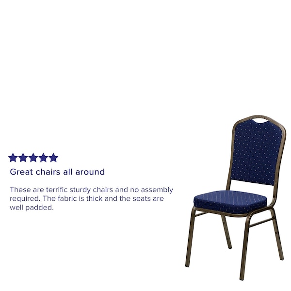 Flash Furniture Hercules Banquet Chair, Blue Back, 17-1/4 in W 20-1/4" L 38" H, Fabric Seat - FD-C01-GOLDVEIN-S0810-GG