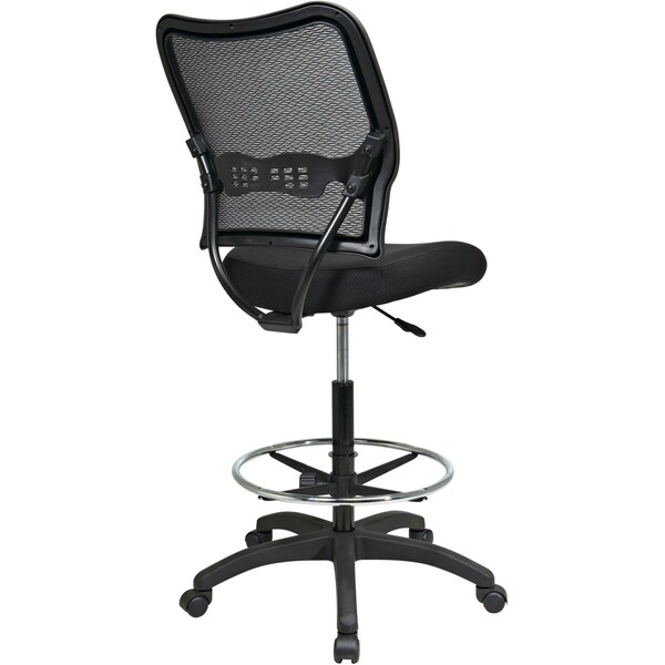Office Star Mesh Drafting Chair, 27-1/2" to 32-1/2", No Arms, Black - 13-37N20D