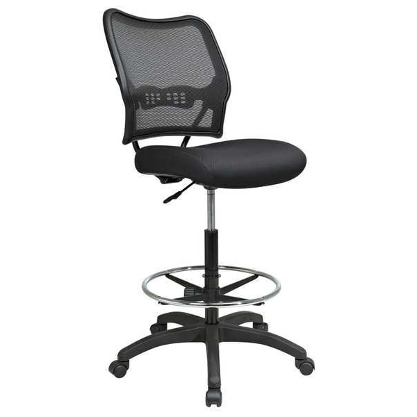 Office Star Mesh Drafting Chair, 27-1/2" to 32-1/2", No Arms, Black - 13-37N20D