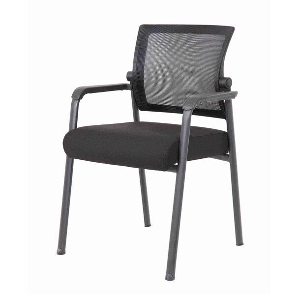 Boss Office Products Black Seat, 24 W 23 L 35.5 H, Mesh Seat - B6889-BK
