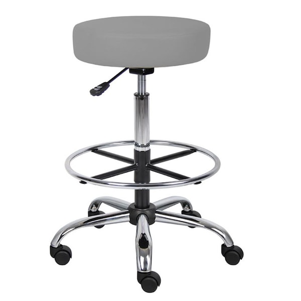Norstar Caressoft Medical Drafting Stool with Foot Ring- Grey - B16240-GY