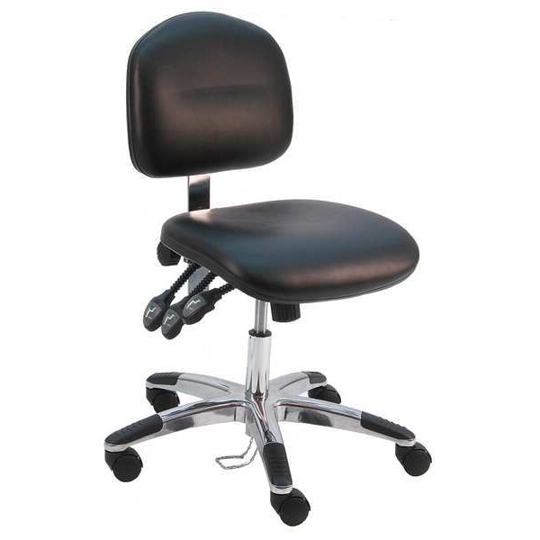 Benchpro Ergonomic Chair Ergonomic Chair, 17" to 22" Height, Vinyl, Black - LAS-DCR-TLC-WW-BLACK
