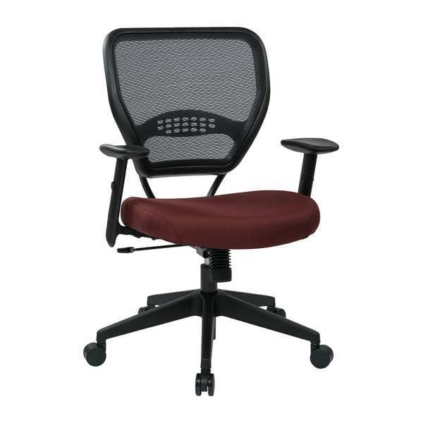 Office Star Desk Chair Desk Chair, Adjustable Arms, 19" to 23" Height, Fabric, Red - 55-7N17-227