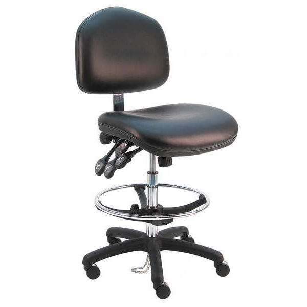 Benchpro Ergonomic Chair Ergonomic Chair, 21" to 31" Height, Vinyl, Black - WNT-DCRB-TLC-WW-BLACK