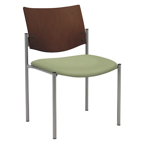 Kfi Evolve Side/Guest Chair, Espresso Back, 19 in W 18-1/2" L 31-1/2" H, Vinyl Seat - 1310SL-SP28-SAGE