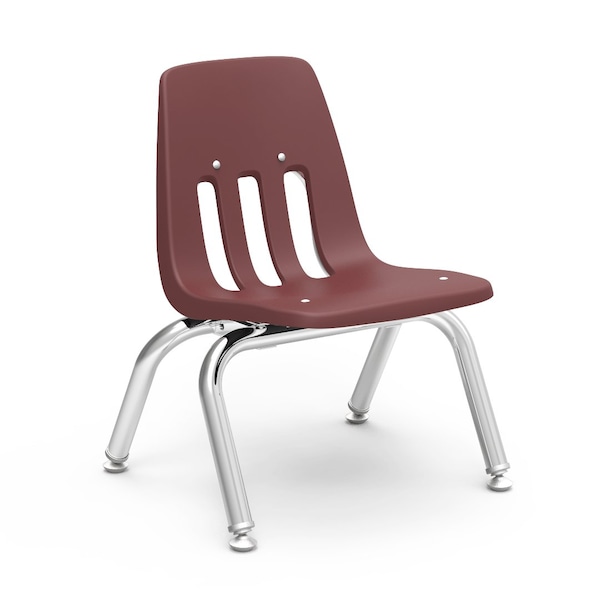 Virco 9000 Series 10" Classroom Chair, Preschool - Kindergarten with Nylon Glides - Wine Seat - 9010