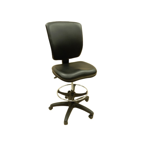 Shopsol Workbench Drafting Chair Vinyl Seat Backrest 20 Inch to 30 Inch Seat Height Adj. 300 lbs. Seat Cap - 1010819