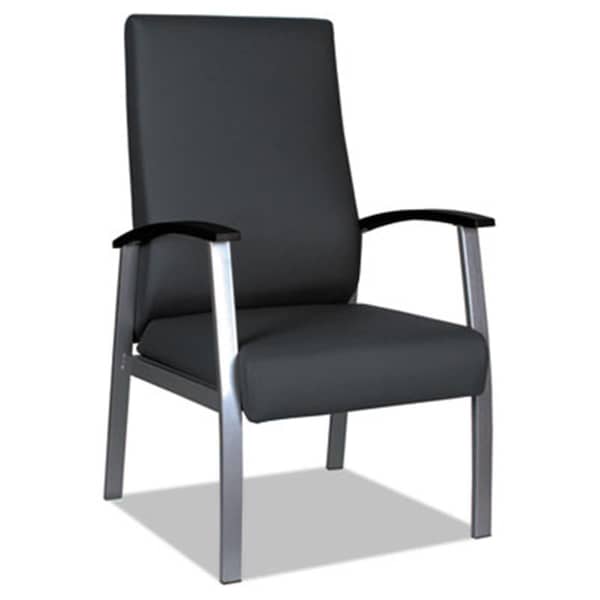 Alera Technologies Alera  Metal Lounge Series High-Back Guest Chair, Black & Silver - ML2419