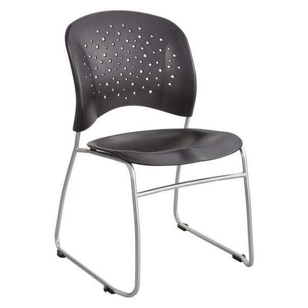 Safco Guest Chair, Black Back, 19-3/4 in W 23-1/2" L 33-1/2" H, Plastic Seat - 6804BL
