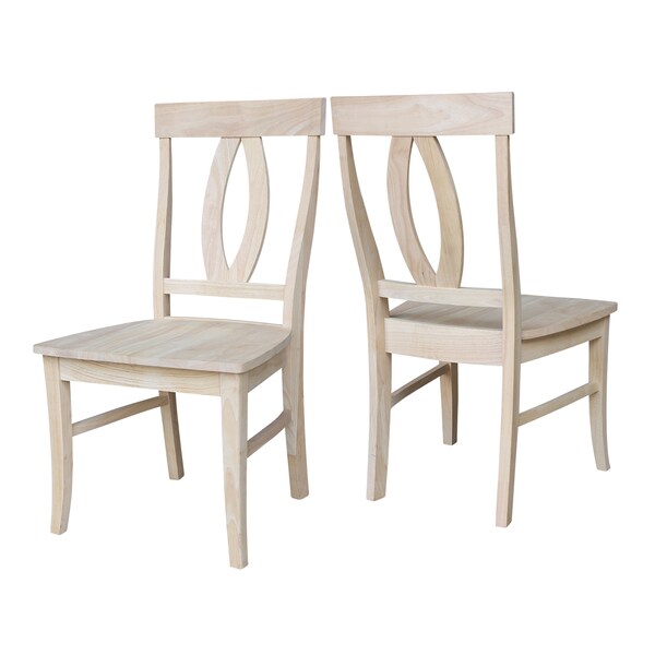 International Concepts Set of 2 Verona Chairs, Unfinished - C-170P