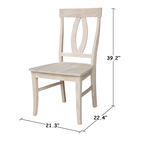 International Concepts Set of 2 Verona Chairs, Unfinished - C-170P
