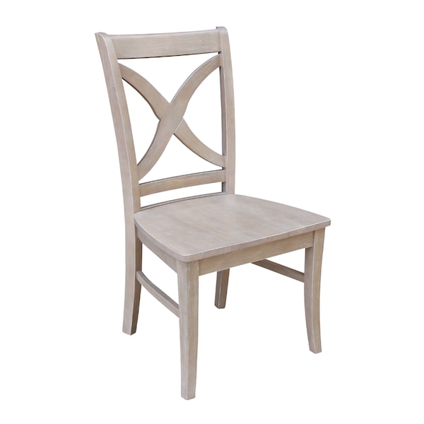 International Concepts Set of 2 Cosmo Chairs, Washed Finish, Washed Gray Taupe - C09-14P