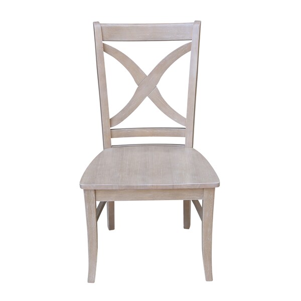 International Concepts Set of 2 Cosmo Chairs, Washed Finish, Washed Gray Taupe - C09-14P