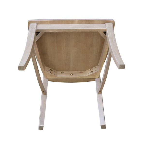 International Concepts Set of 2 Cosmo Chairs, Washed Finish, Washed Gray Taupe - C09-14P