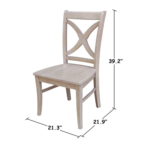 International Concepts Set of 2 Cosmo Chairs, Washed Finish, Washed Gray Taupe - C09-14P