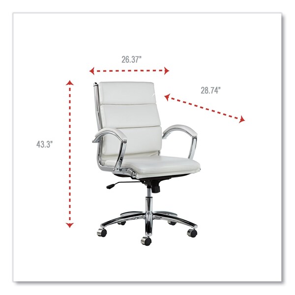 Alera Executive Chair Neratoli(TM) Mid-Back Slim Profile Chair, Arched Arms, 19" to 22-1/2" Height - ALENR4206