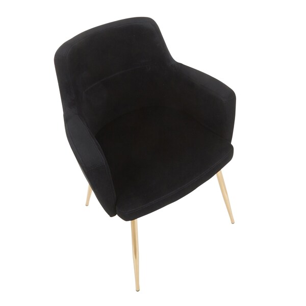 Lumisource Andrew Dining/Accent Chair in Gold Metal and Black Velvet, PK 2 - CH-ANDRW AUVBK2