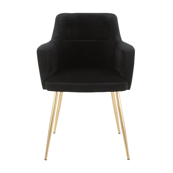 Lumisource Andrew Dining/Accent Chair in Gold Metal and Black Velvet, PK 2 - CH-ANDRW AUVBK2