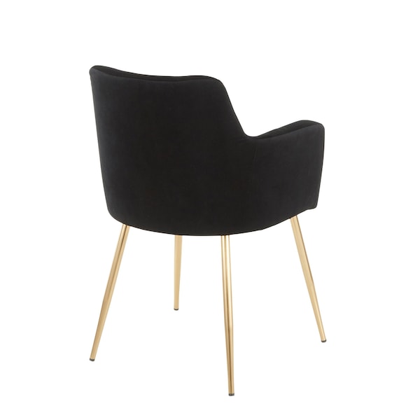 Lumisource Andrew Dining/Accent Chair in Gold Metal and Black Velvet, PK 2 - CH-ANDRW AUVBK2