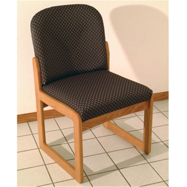 Wooden Mallet Prairie Armless Guest Chair in Medium Oak - Arch Slate - DW8-1MOAS