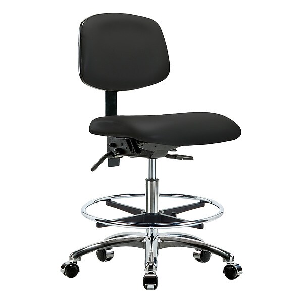 Zoro Select Medium Bench Chair Ergonomic Chair, No Arms, 21-1/2" to 29" Height, Vinyl, Black - BR-VMBCH-CR-T1-A0-CF-CC-8540