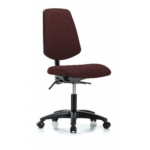 Blue Ridge Ergonomics Desk Chair Fabric Desk Chair, Med, Bk, Casters, Bur, No Arms, 19" to 24" Height, Fabric, Burgundy - BR-FDHCH-MB-RG-T0-A0-RC-F41